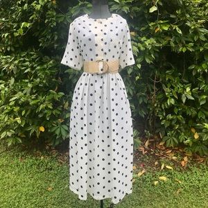 1980s Polka-Dot Midi Dress